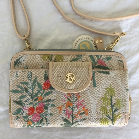 NWT Spartina Floral Embroidered Crossbody Bag - Picture 7 of 16